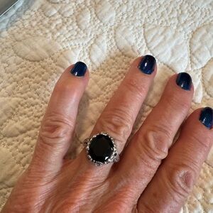 Black Onyx Sterling Silver Ring size 5 1/2